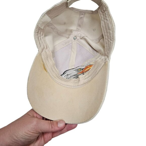 Embroidered Bald Eagle Hat - Adjustable Cotton Cap Beige - Picture 6 of 10